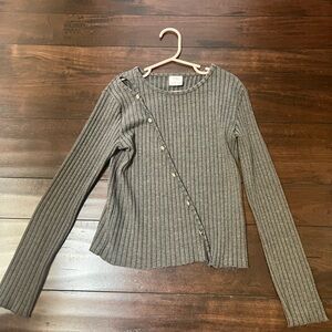 Gray Ribbed Sweater
